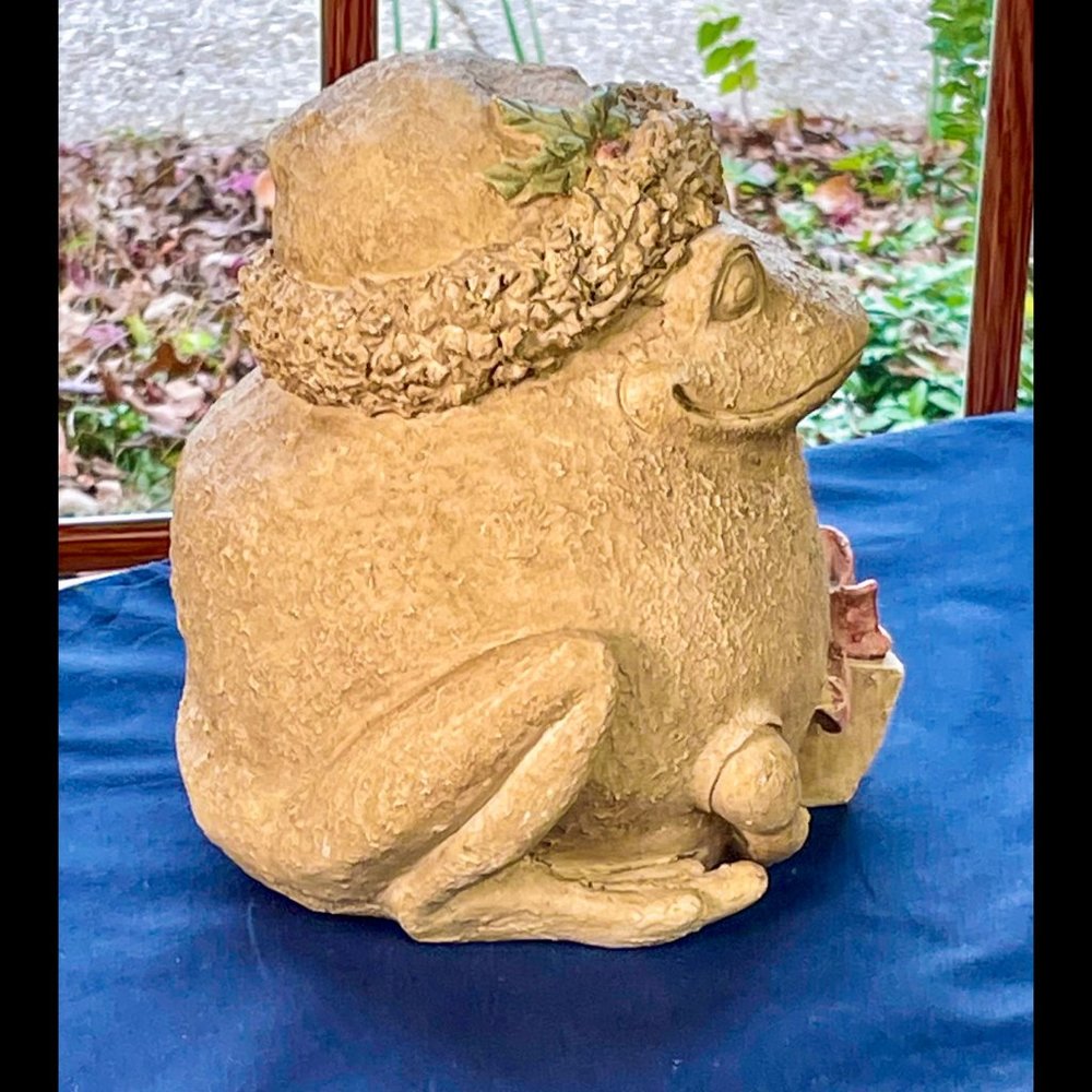 ▪️VTG▪️ARTISAN▪️1980's 1990's OOAK Ceramic Holiday Christmas Frog Home Accent - Picture 7 of 8